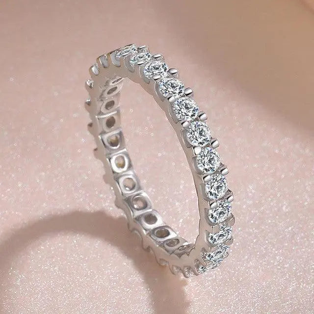Silver Ring with Zirconia Inlay Unique Joyas
