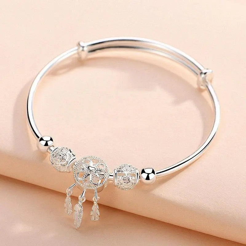 925 Silver Adjustable Dreamcatcher Bracelet Unique Joyas