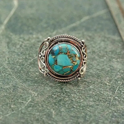 Boho Turquoise Ring Unique Joyas