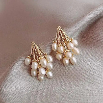 Coral earrings with freshwater pearls Claire