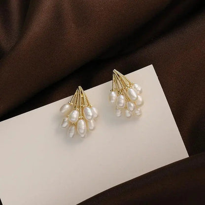 Coral earrings with freshwater pearls Claire