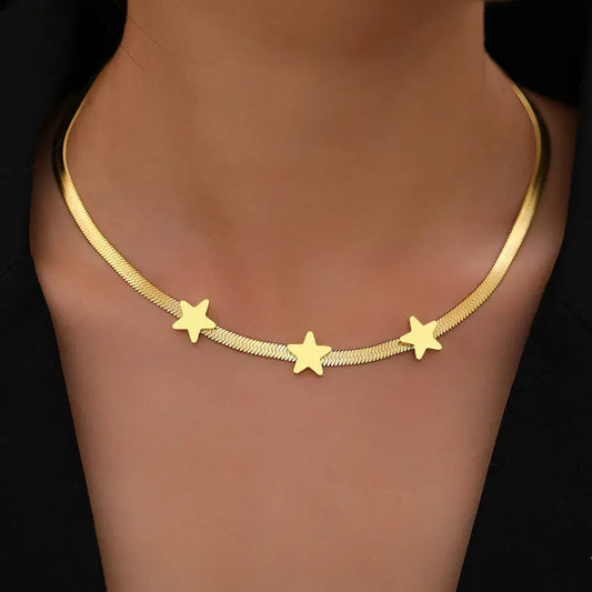 Elegant golden star necklace Unique Joyas