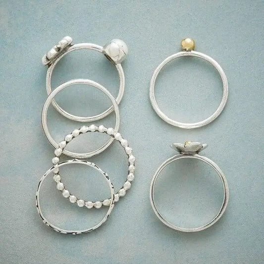 Flower Bead Necklace Ring Unique Joyas