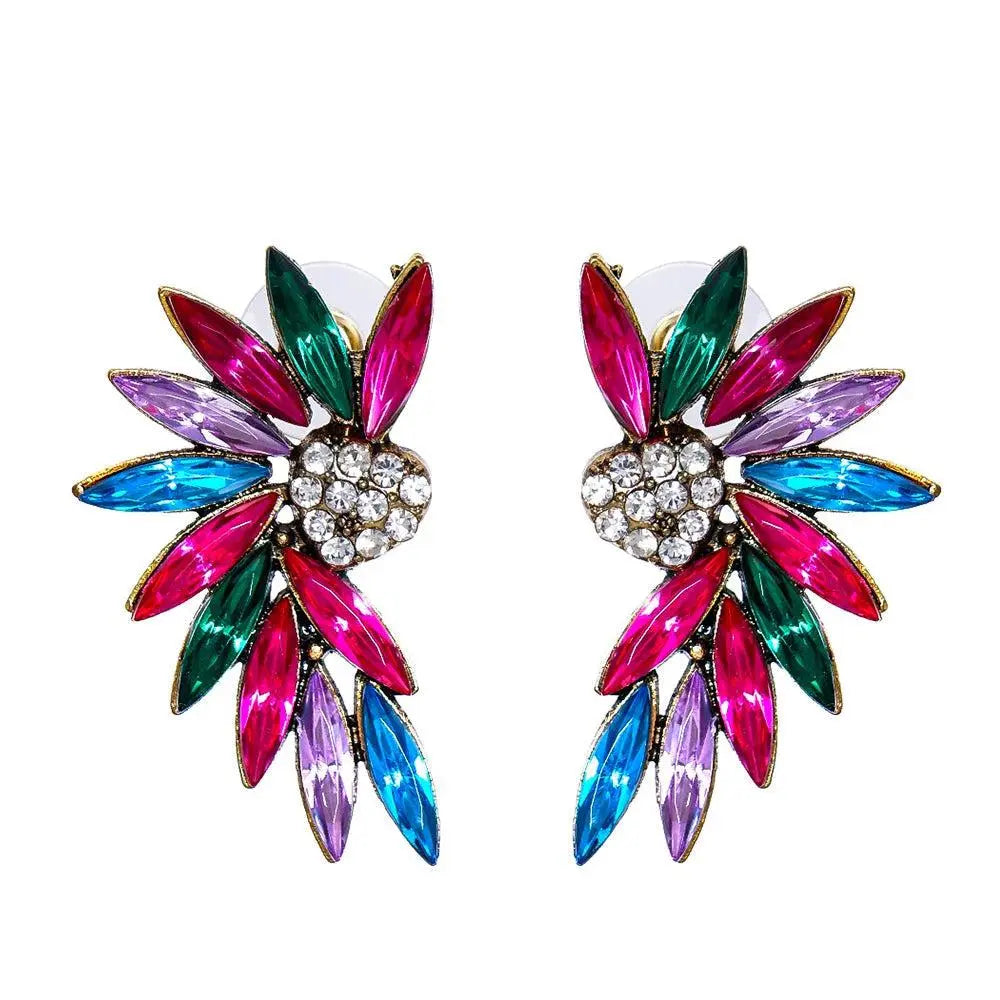 Heart Wing Earrings with Zirconias Unique Joyas