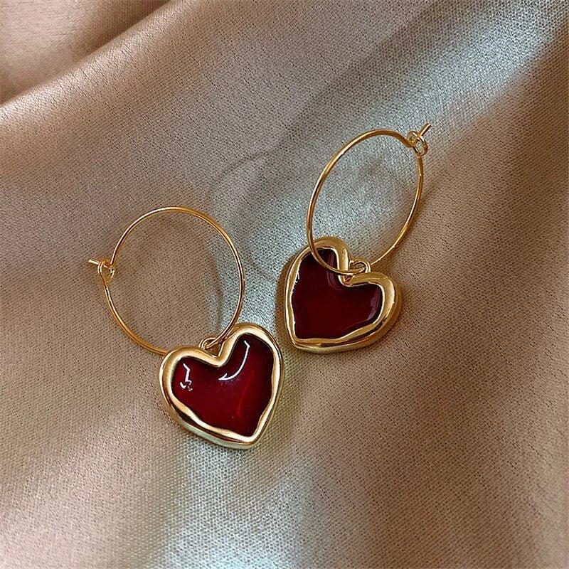 Heart earrings in gold Unique Joyas