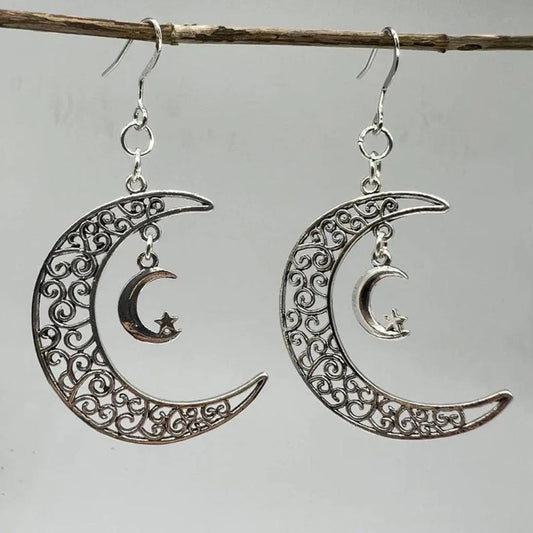 Moon Earrings in Silver Unique Joyas