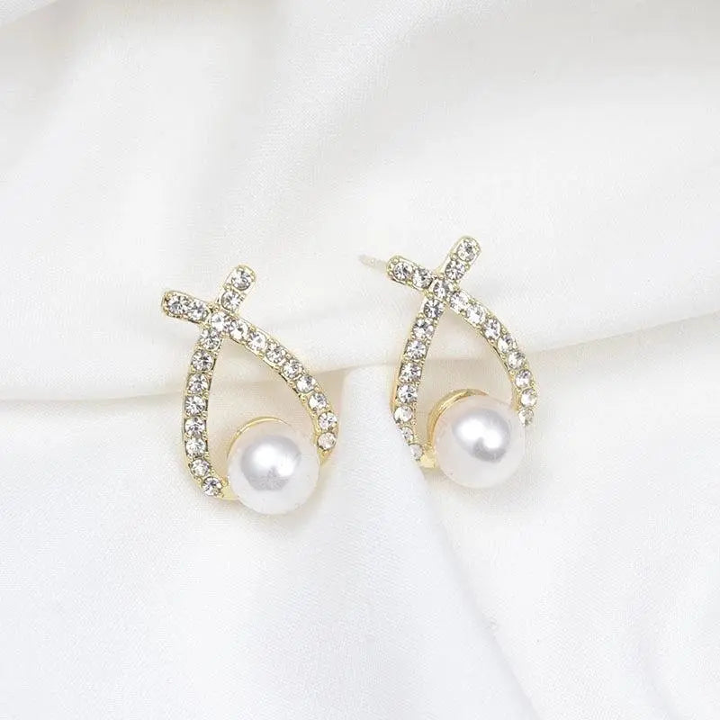 Pearl earrings with glitter Unique Joyas