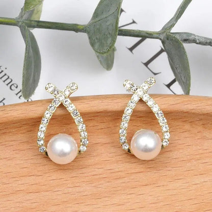 Pearl earrings with glitter Unique Joyas