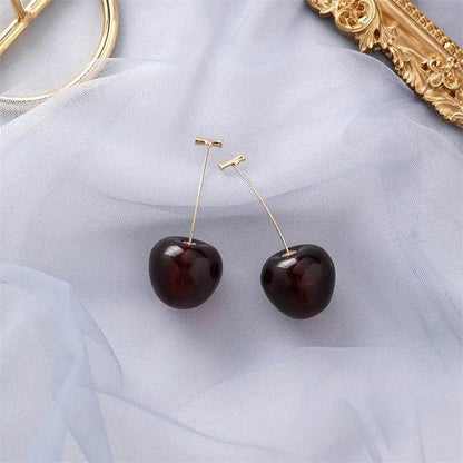 Red Cherry Luxury Earrings Unique Joyas