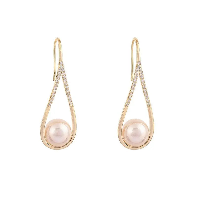 Rose Gold Pearl Earrings Unique Joyas