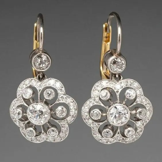 Vintage crystal mandala earrings Claire Jewelry
