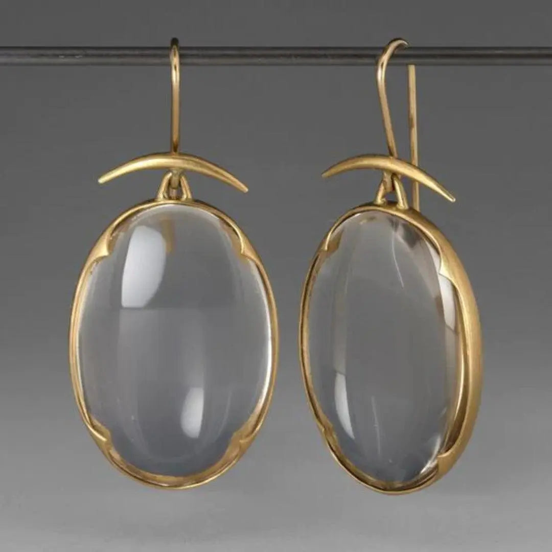 Vintage earrings made of crystal and gold Unique Joyas