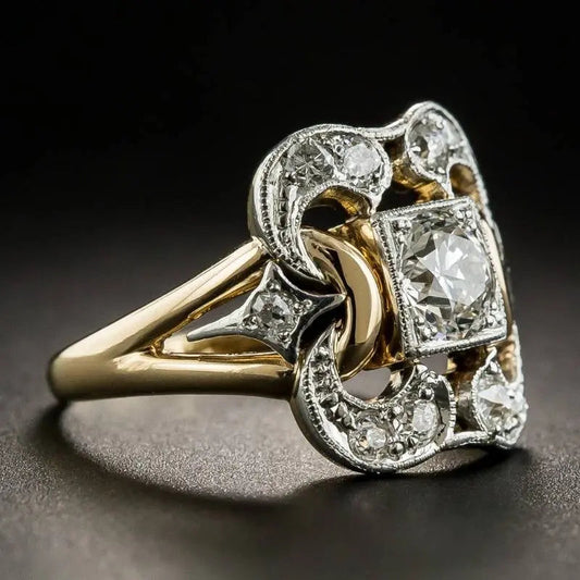 Vintage zirconia gold ring Claire Jewelry